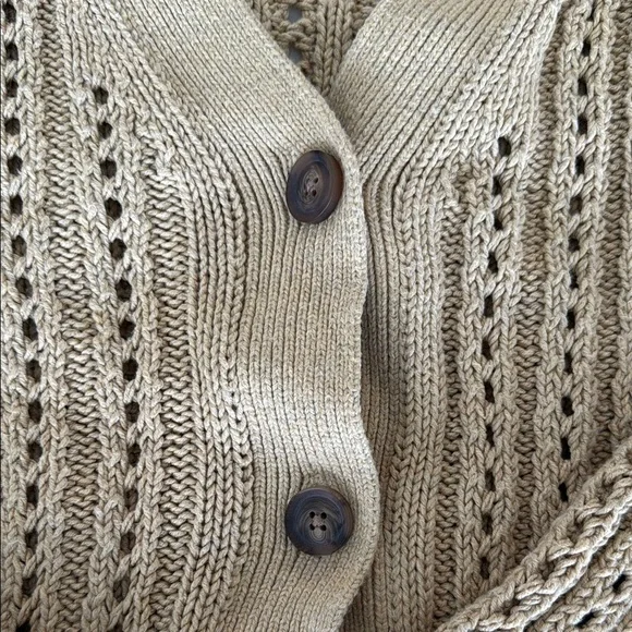 Abercrombie & Fitch Tan Cropped Cardigan Sweater - Picture 3 of 3